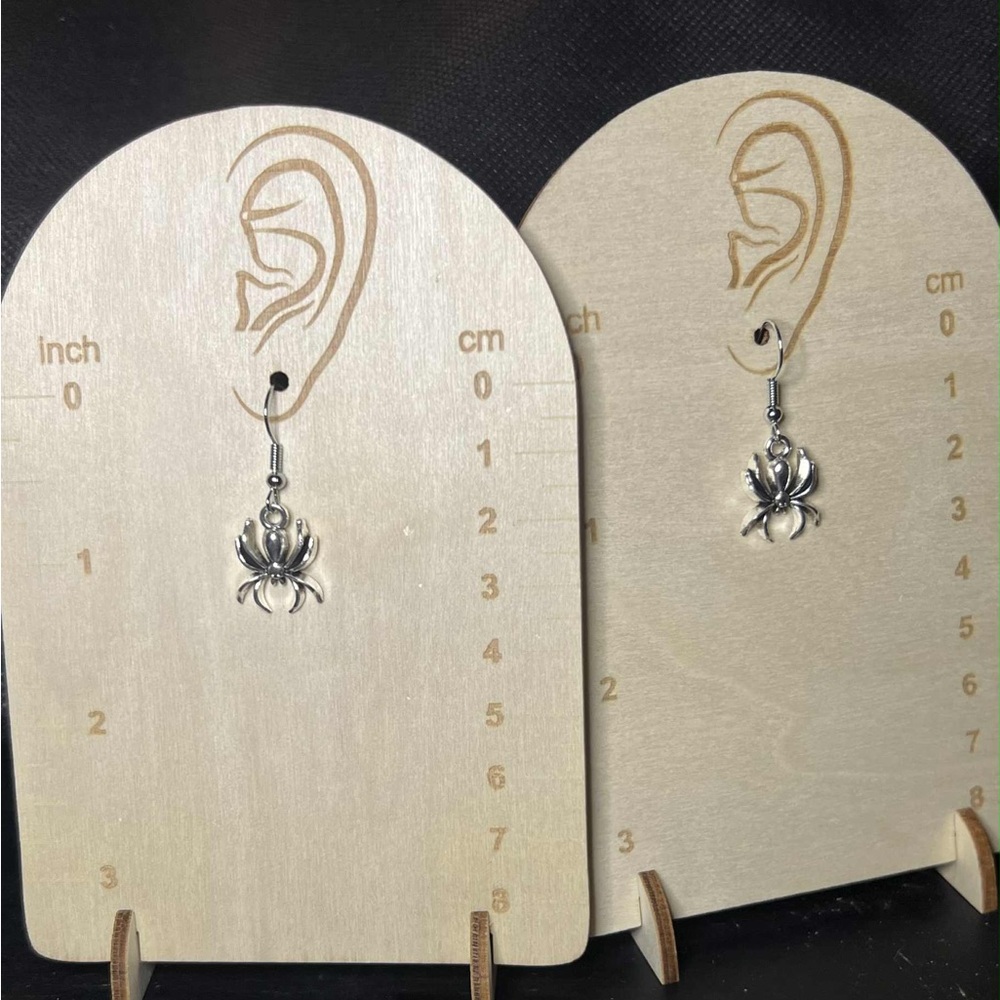 Silver Spider Dangle Earrings